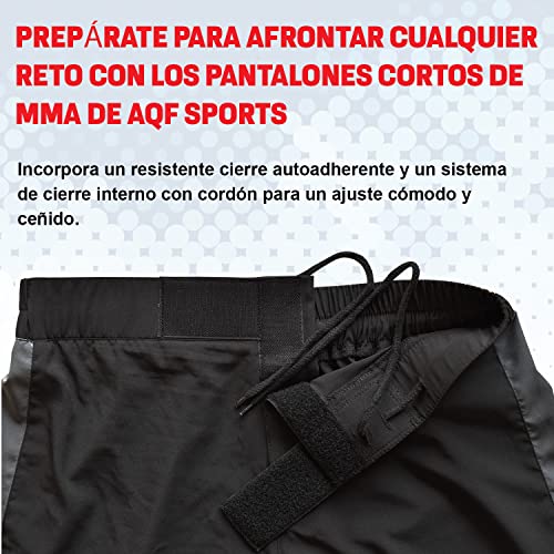 AQF Pantalones Hombre, Boxeo Entrenamiento Pantalon, Shorts Deportivos, Boxeo MMA Pantalon Corto, Kick Boxing Shorts Elásticos De Entrenamiento para UFC, Combates, Muay Thai, Lucha Jaula Cortos (L)