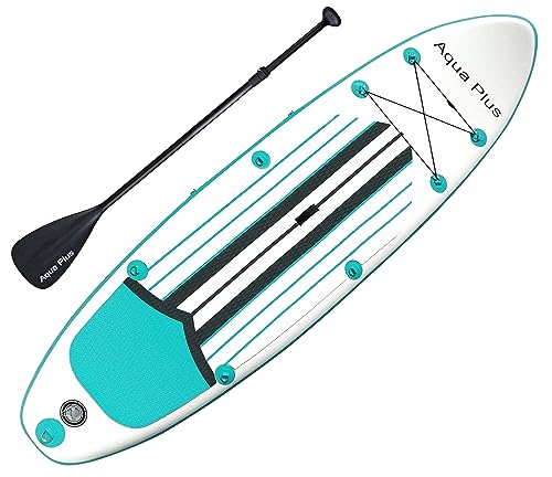 Aqua Plus Sup Inflable de 15cm de Grosor para Todos los Niveles de Habilidad, Paleta Ajustable, Bomba de Doble acción, Mochila de Viaje ISUP, Tabla de Remo Inflable para jóvenes y Adultos