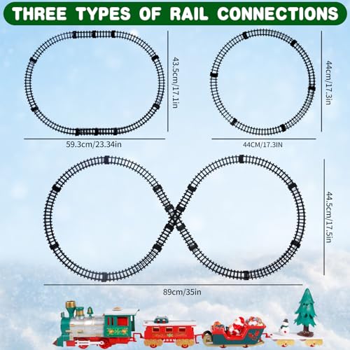 AQXONG Kits de Tren Navideño Eléctrico con Batería y Sonido de Luces, para Niños