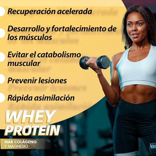 Aranes Whey Protein | Proteína pura con Colágeno y Magnesio | Recuperación muscular | Proteína concentrada | Acelera el metabolismo | Formato en polvo | 1000 gramos (Vainilla)