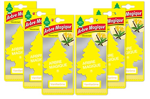 Arbre Magique Kit de 6 Perfumadores Ambientadores Pino Vainillarôme Super Aroma de Larga Duración para Coche, Casa, Oficina