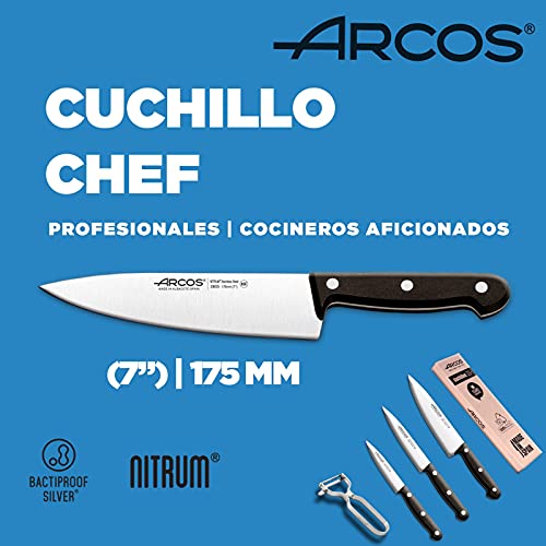 Arcos Juego Cuchillos Cocina Profesionales| Cuchillos Cocina Profesional Set Cuchillos | Mango Negro (4 Piezas)