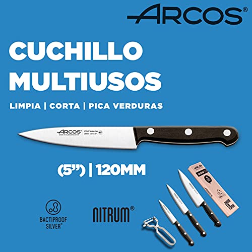 Arcos Juego Cuchillos Cocina Profesionales| Cuchillos Cocina Profesional Set Cuchillos | Mango Negro (4 Piezas)