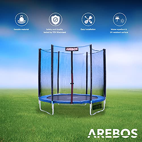 Arebos Cubierta para Borde de Cama elástica | 244 cm | 100% Resistente a los Rayos UV | Protección de Bordes Resistente a los Desgarros | Colorido