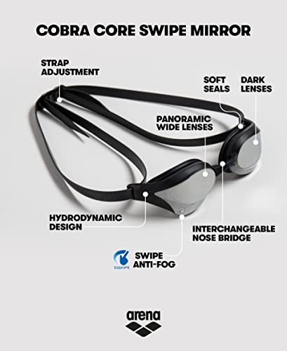 ARENA Gafas Cobra Core Swipe Mirror Natación, Unisex Adulto, Blue/White, Talla Única