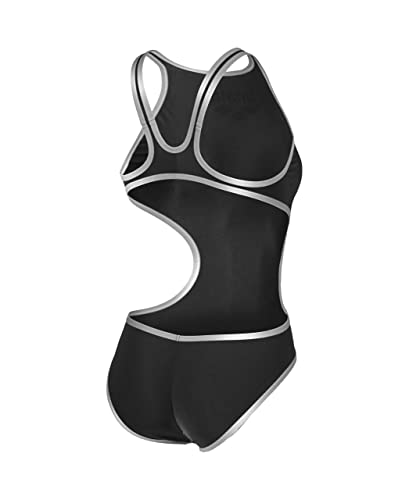 arena One Big Logo Bañador de Una Pieza para Mujer, Bañador Deportivo de Secado Rápido y Tejido arena MaxLife Eco, Resistente al Cloro y Protección UPF 50+ UV