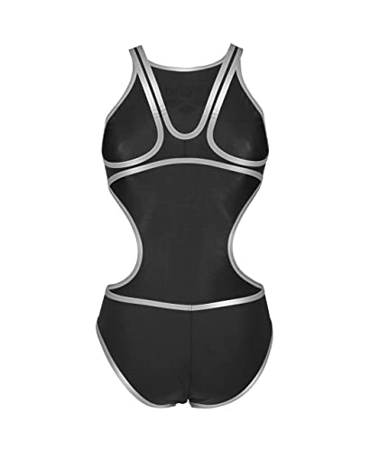 arena One Big Logo Bañador de Una Pieza para Mujer, Bañador Deportivo de Secado Rápido y Tejido arena MaxLife Eco, Resistente al Cloro y Protección UPF 50+ UV