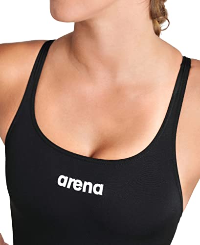 arena Solid Swim Pro Team Bañador de Una Pieza para Mujer, Bañador de Secado Rápido, Bañador Deportivo con Tejido arena MaxLife Eco, Resistencia al Cloro y Protección UPF 50+ UV