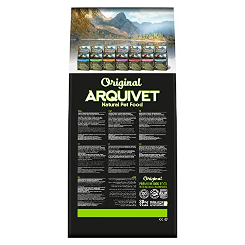 Arquivet Original - 20 Kg - Pienso para Perros Adultos - Cerdo ibérico y arroz - Comida - Alimento seco Saludable- Alimentación Canina