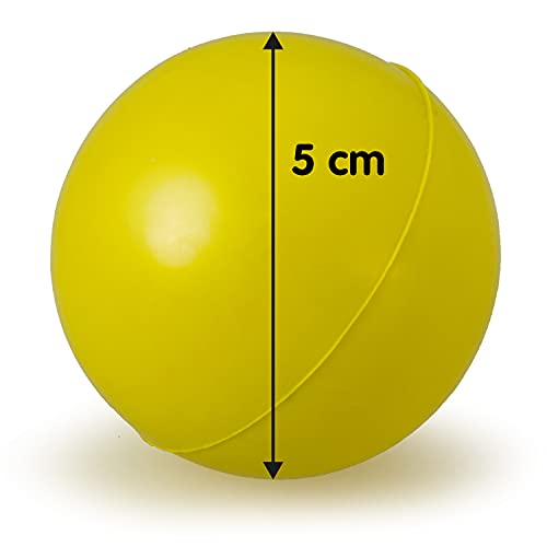 Arquivet Pelota Goma Maciza para Perros 5 cm - Juguetes y Accesorios para Mascotas - Entretenimiento y Ejercicio canino - Jugar con tu Mascota Mejora el vínculo afectivo, Yellow