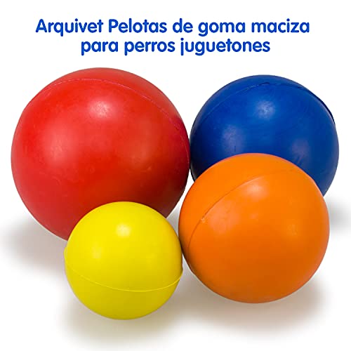 Arquivet Pelota Goma Maciza para Perros 5 cm - Juguetes y Accesorios para Mascotas - Entretenimiento y Ejercicio canino - Jugar con tu Mascota Mejora el vínculo afectivo, Yellow