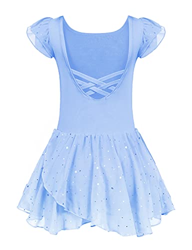 Arshiner Vestido de Ballet para niñas Vestido de Leotardo de Ballet para niños Niños de Baile de Disfraces de Gimnasia con Falda de Gasa