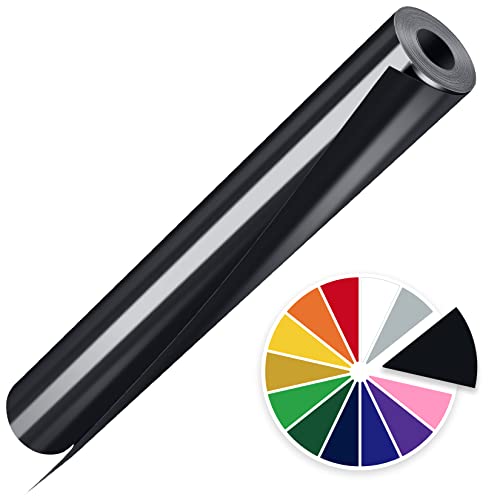 Artcut Rollo de vinilo termoadhesivo para textiles 30.5x300cm, HTV, Fácil de Cortar - Rollo de Transferencia de Calor para Ropa De Bricolaje, Sombrero, Tela (Negro)