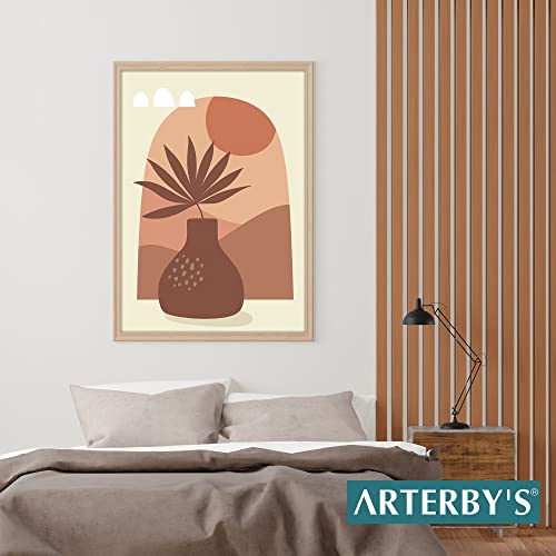 Arterby's® - Premium Póster Marco Lienzo Canvas - Ilustración Jarrones Bohemios Boho - Arterby's - Made in Italy - HD Póster con Marco Simple Negro 40x50 cm A0013 D002