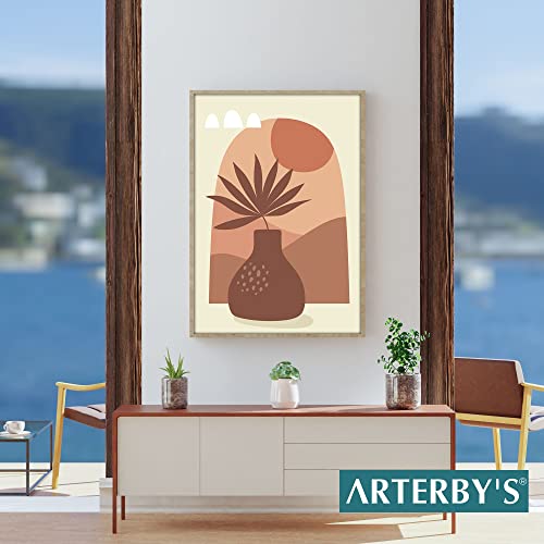 Arterby's® - Premium Póster Marco Lienzo Canvas - Ilustración Jarrones Bohemios Boho - Arterby's - Made in Italy - HD Póster con Marco Simple Negro 40x50 cm A0013 D002