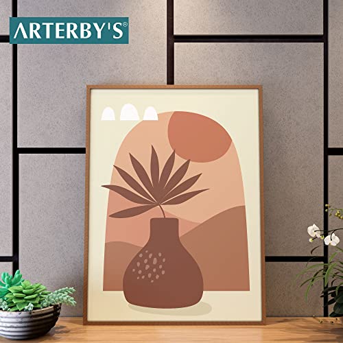 Arterby's® - Premium Póster Marco Lienzo Canvas - Ilustración Jarrones Bohemios Boho - Arterby's - Made in Italy - HD Póster con Marco Simple Negro 40x50 cm A0013 D002