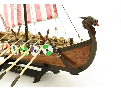 Artesanía Latina - Maqueta de Barco en Madera - Drakkar Viking - Modelo 19001N, Escala 1:75 - Maquetas para Montar - Nivel Principiante