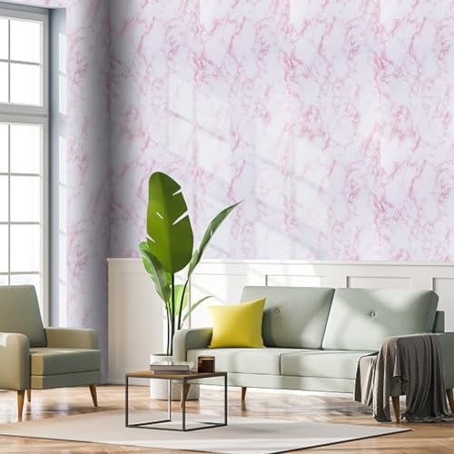 Arthome vinilo adhesivo muebles Rosa Mármol, 44cmx3m Papel Pintado Autoadhesivo, Adhesivo Contacto Papel decorativo para Escritorio,Cocina,Encimera,Armario,Estantería,Pegatina Impermeable