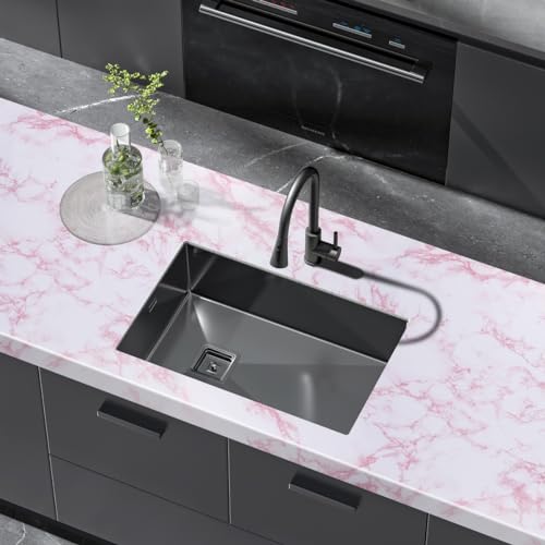 Arthome vinilo adhesivo muebles Rosa Mármol, 44cmx3m Papel Pintado Autoadhesivo, Adhesivo Contacto Papel decorativo para Escritorio,Cocina,Encimera,Armario,Estantería,Pegatina Impermeable