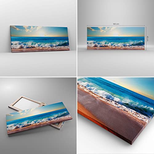 ARTTOR Lienzos decorativos 100x40cm Cuadro Sobre Lienzo Moderno mar orilla agua Grande Dormitorio Cocina Cuadros Pared Imágenes Cuadros Decoracion Salon Wall Art Prints Decor Canvas AB100x40-3551