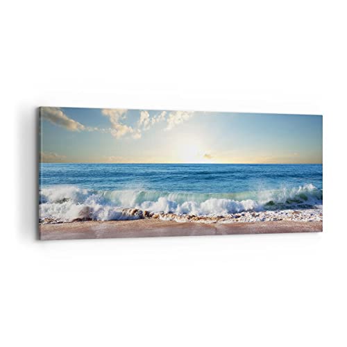 ARTTOR Lienzos decorativos 100x40cm Cuadro Sobre Lienzo Moderno mar orilla agua Grande Dormitorio Cocina Cuadros Pared Imágenes Cuadros Decoracion Salon Wall Art Prints Decor Canvas AB100x40-3551