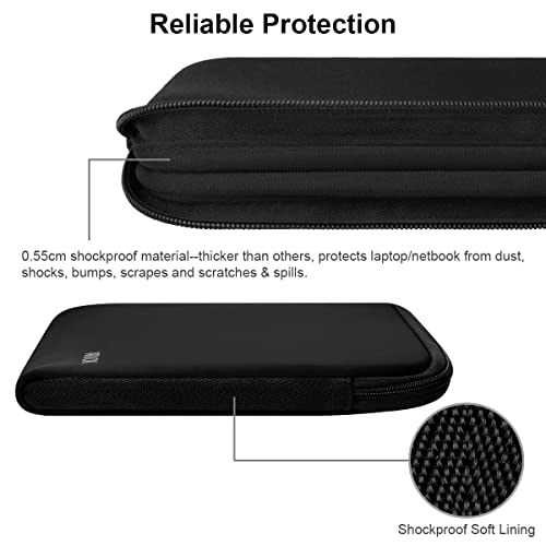 Arvok 11 11,6 12 Pulgadas Funda Protectora para Portátiles/Impermeable Ordenador Portátil Caso/Neopreno del Portátil Bolsa para Acer/ASUS/DELL/Fujitsu/Lenovo/HP/Samsung/Sony (Negro)