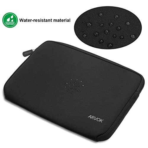 Arvok 11 11,6 12 Pulgadas Funda Protectora para Portátiles/Impermeable Ordenador Portátil Caso/Neopreno del Portátil Bolsa para Acer/ASUS/DELL/Fujitsu/Lenovo/HP/Samsung/Sony (Negro)