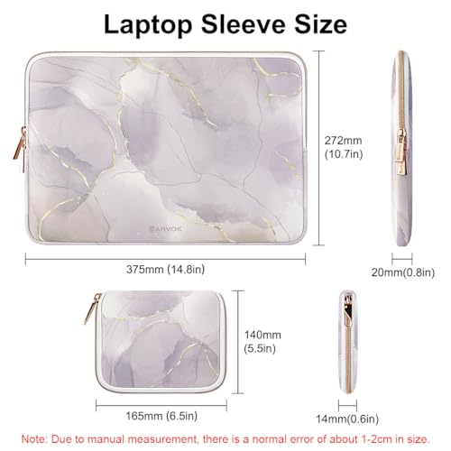 ARVOK Funda para Portátil 15 15.6 16 Pulgadas con Bolsa Adicional Compatible con MacBook Pro 16 2021 [Versión de Actualización 2023], Resistente al Agua, Funda para HP/DELL/Lenovo/ASUS/Acer/Samsung