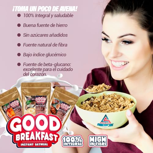 AS American Suplement | Harina de Avena Integral | Good Breakfast | 1 kg | Sabor Chocolate | Ayuda a Desarrollar Masa Muscular | Fuente de Fibra y Proteínas | Ideal para Postres