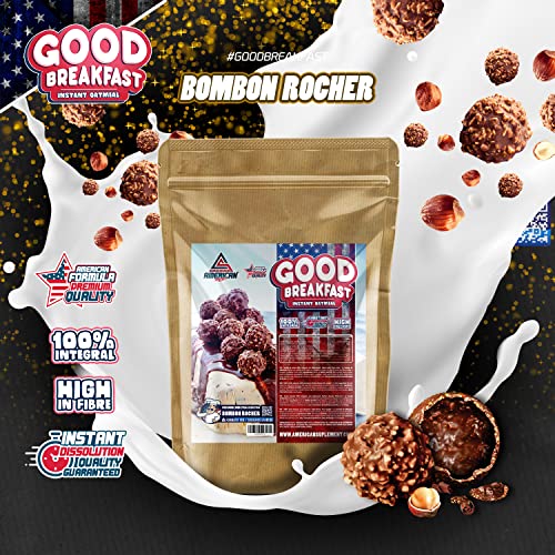 AS American Suplement | Harina de Avena Integral | Good Breakfast | 1 kg | Sabor Rocher/Chocolate Hazelnut | Ayuda a Desarrollar Masa Muscular | Fuente de Fibra y Proteínas