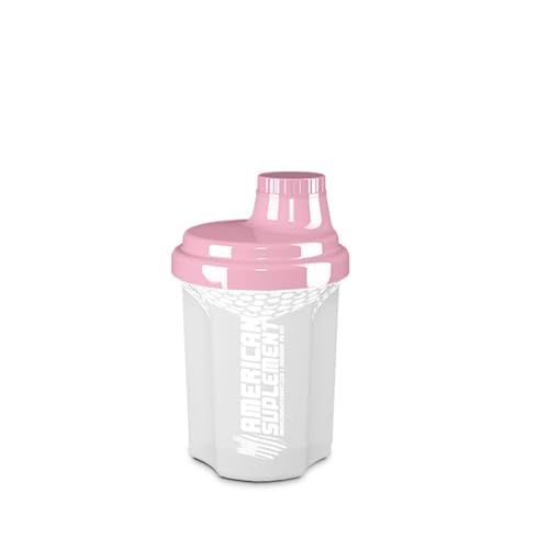 AS AMERICAN SUPLEMENT | Shaker Proteínas | Pink Lady | 300 ml | Mezclador de Proteínas a Prueba de Fugas | con Tamiz para Evitar Grumos | Vaso Mezclador para el Gimnasio | Color Rosa