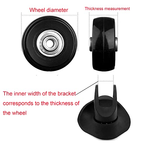 Ashuxxn 4 Piezas Ruedas para Reemplazo de Equipaje Rueda de Repuesto para Equipaje Ruedas para Maletas de Viaje Ruedas de un Solo Rodillo para Maleta Rueda de Repuesto para Equipaje (45mm x 18mm)