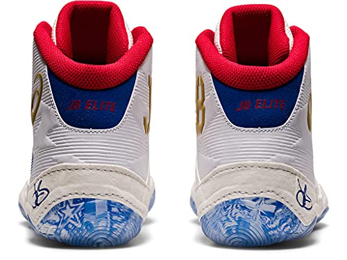 ASICS Men's JB Elite IV Wrestling Shoes, 9M, White/Rich Gold