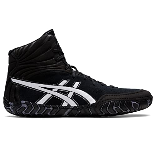 ASICS Zapatos de lucha Aggressor 5 para hombre, Negro/Blanco, 44.5 EU