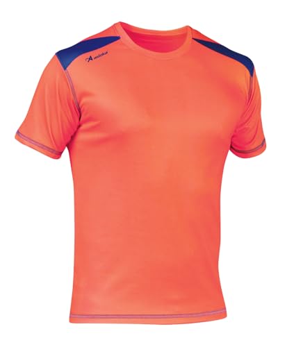 ASIOKA 182/17 Camiseta de Running técnica combinada Unisex para Adultos de m/Corta, Naranja/Royal