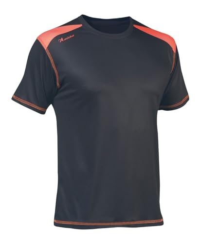 ASIOKA 182/17 - Camiseta técnica combinada Unisex Adultos, Marengo/Naranja, M