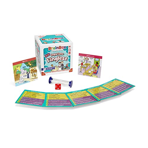 Asmodee - BrainBox Aprendemos Inglés (2022), Juego para Aprender y Entrenar la Mente, 1+ Jugadores, 8+ Años, Ed. en Italiano