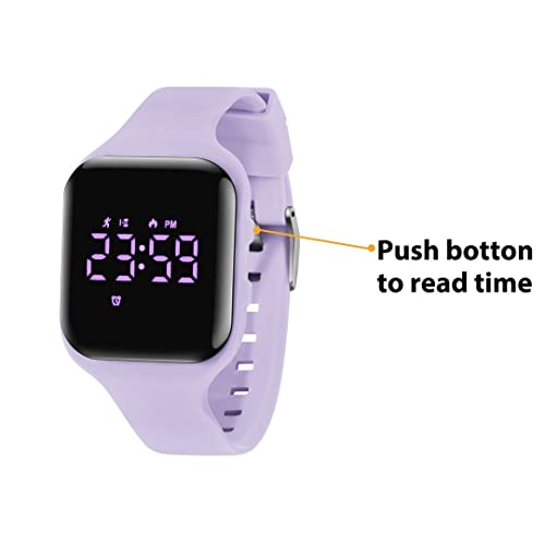 aswan watch Reloj Digital para niñas y niños con Podómetro,Distancia y Calorías sin APPs ni Móvil,cronómetro, Calendario, Despertador y luz-Reloj Infantil Deportivo con Correa de Silicona