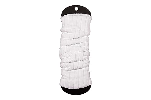 Ateena Calentadores Largas de Punto de Lana Para Mujeres y Niñas, Puños de Tobillo, Calcetines Altos Hasta la Rodilla sin Pies, Circunferencia Máx de Pantorrillas 40cm, de largo 60cm, Blanco