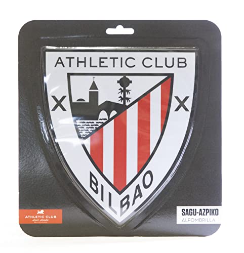 Athletic Club de Bilbao - Alfombrilla para Ratón - Forma y Colores del Escudo del Club - Base de Goma Antideslizante - Revestimiento Impermeable - Producto Oficial del Equipo