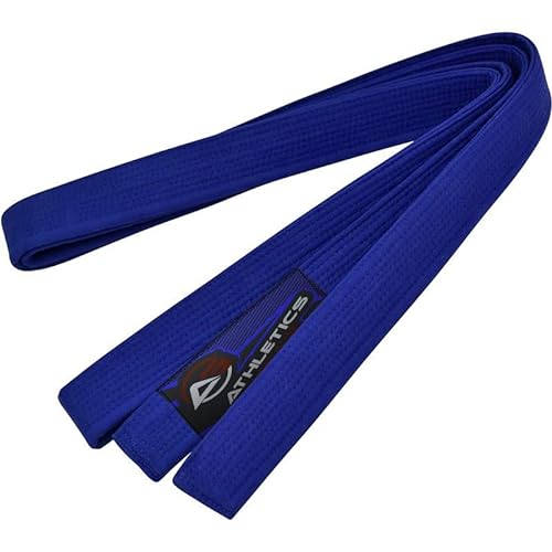 Athletics Gear AG Cinturón de karate de artes marciales, 100% algodón con múltiples cinturones de costura para BJJ, Judo, Taekwondo y Karate (azul, 240)