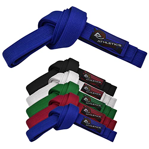 Athletics Gear AG Cinturón de karate de artes marciales, 100% algodón con múltiples cinturones de costura para BJJ, Judo, Taekwondo y Karate (azul, 240)