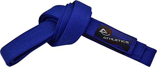 Athletics Gear AG Cinturón de karate de artes marciales, 100% algodón con múltiples cinturones de costura para BJJ, Judo, Taekwondo y Karate (azul, 240)