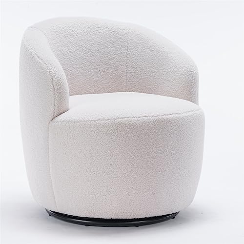 ATHRZ Sillón moderno de tela de peluche, sillón giratorio tapizado para club, sofá individual ocasional para ocio, silla Boucle para sala de estar, dormitorio/lectura, muebles de recepción