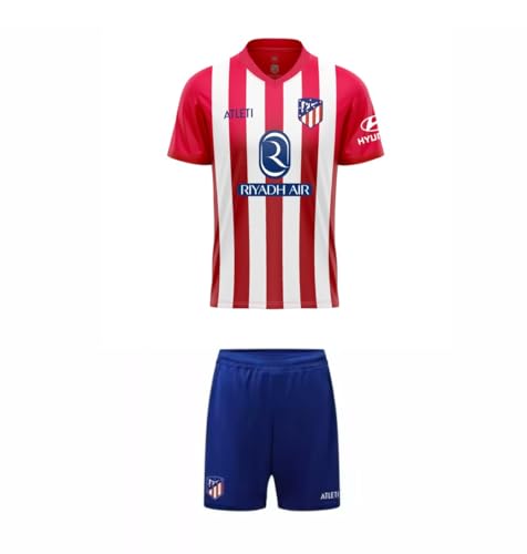 ATLETICO DE MADRID Conjunto Camiseta y Pantalón Personalizable Primera equipación Temporada 2023-2024 Réplica Oficial - Talla Niño (10 Años)