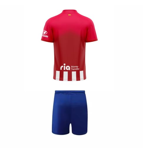 ATLETICO DE MADRID Conjunto Camiseta y Pantalón Primera equipación Temporada 2023-2024 Réplica Oficial - Talla Niño (12 Años)