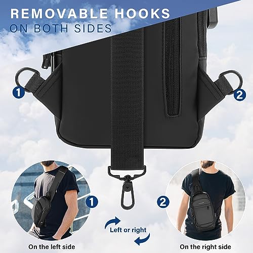 Augot Antirrobo Bolsos Cruzados, Sling Bag Bolsa de Pecho Impermeable Bolso de Hombro Bandoleras Cruzada con USB Múltiples Bolsillos para Trabajo, Motocicleta, Ciclismo, Deportes y Viajes