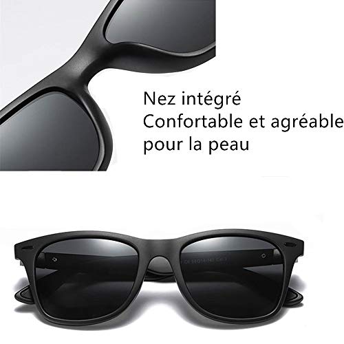 AukCherie Gafas de sol polarizadas Hombre Mujer/Deportes Gafas reflectantes con verano Deportes al aire libre Conducción Pesca Montañismo Gafas de sol Hombres (Color negro)