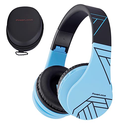 Auriculares Bluetooth para niños, PowerLocus Auriculares Inalámbricos Bluetooth de Diadema, Cascos Bluetooth con Micrófono para niñas y niños con 85DB Volumen Limitado, Auriculares Plegable, Ajustable