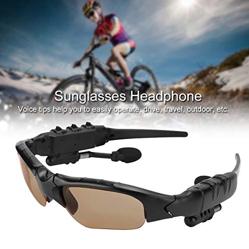 Auriculares con Gafas de Sol Bluetooth, Audio Inalámbrico, MP3, Sonido Estéreo, Reproducción de Música, Auriculares, Manos Libres, Llamadas, Gafas Inteligentes para Ciclismo Al Aire Libre(Leonado)